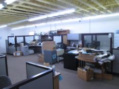 Office Cubicles . Lot: Qty (8) Office Cubicles with File Cabinets, (4) Overhead Cabinets