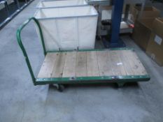 Metal Push Cart . Metal Push Cart with Wood Base. Warehouse. Asset Located at 2901 Salinas Hwy.,