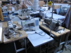 Lot: Qty (9) Various Sewing Machines including, Juki DDL-5550-7, LH-515, LBH-783, AMF Reese and