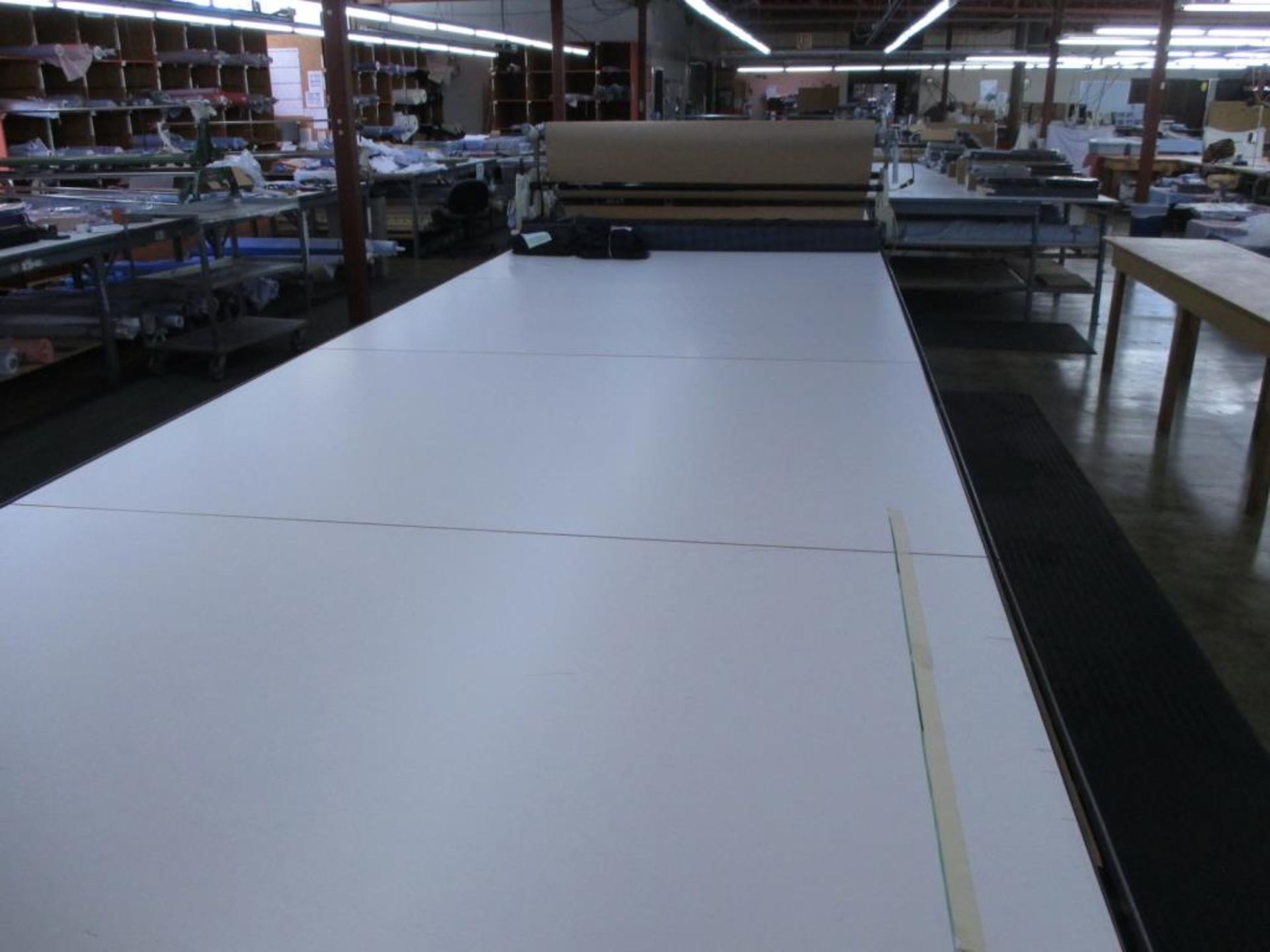 Fabric Cutting Table with Rollers. Fabric Cutting Table (47' x 67"W) with (2) Mobile Fabric Rollers, - Image 3 of 11