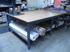 Fabric Cutting Table with Circular Knife. 101" x 66" x 3'H Fabric Cutting Table with Eastman Class