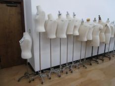Lot: Qty (10) Mobile Mannequin Stands with (7) Male Shirt Forms, (3) Females. HIT# 2174463. Back