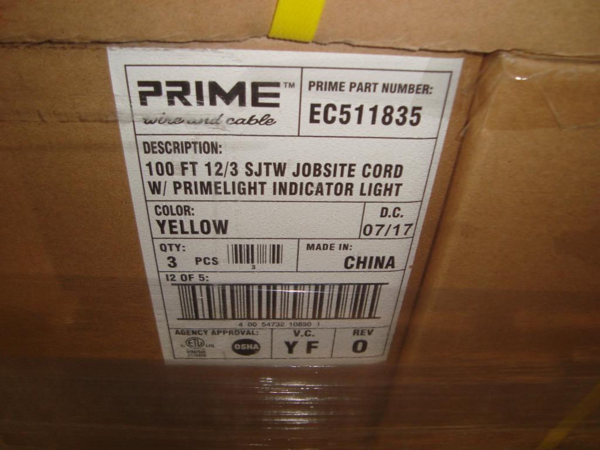 Extension Cords. Lot: 117 Total (39 Boxes - 3 ea.) Prime Wire & Cable pn# EC511835 Contractor - Image 3 of 6