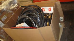 Assorted Hydraulic Hoses & 3/4" Connector Fittings. Lot: (1) Pallet Consisting of (12) Thermoid