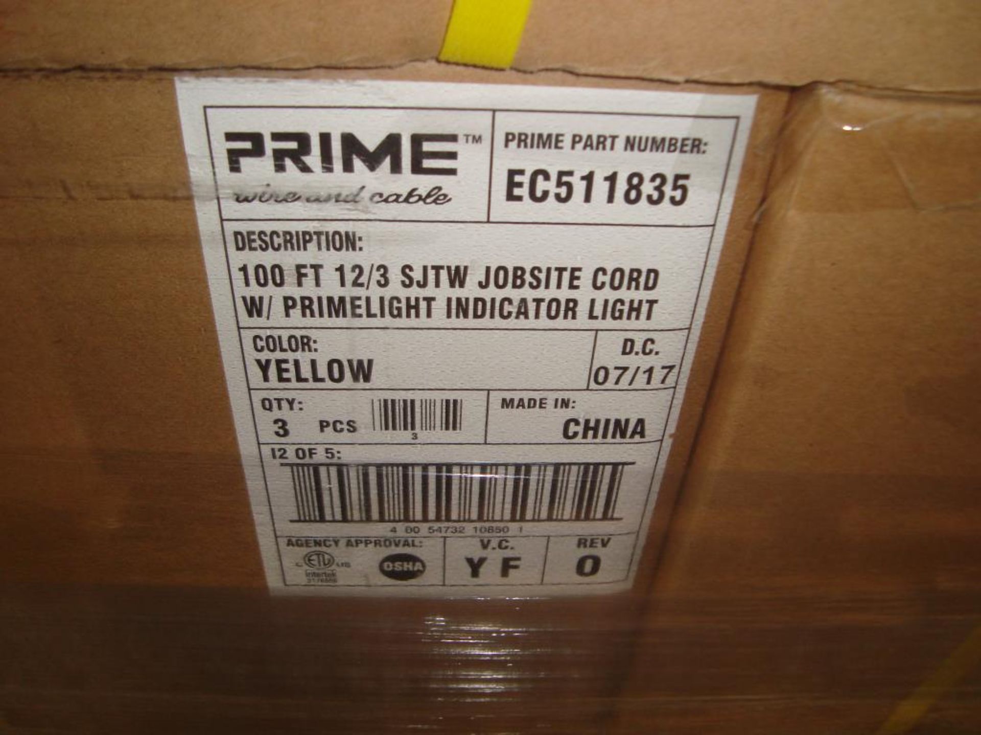 Extension Cords. Lot: 144 Total (48 Boxes- 3 ea.) Prime Wire & Cable pn# EC511835 Contractor Tough - Image 2 of 4