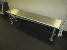 Benches; Lot: (3) Stainless Steel Benches with (1) Stand. HIT# 2223088. Loc: 1301-1 Asset Located