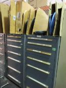Equipto Industrial Cabinets; Lot (Qty 2) with contents & Contents on top. Spanner wrenches, Bore