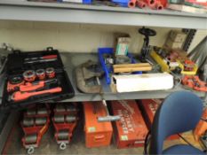 Super-Ego Threader; Lot: hand threader kit, thread chasers, Ridgid dies , other items included but