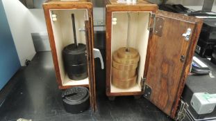 Calibration weights; Lot: two containers with 1lb to 5 lb. weights both incomplete sets. HIT#