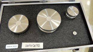 Troemner Calibration weights; Lot: cart and contents, (1) set 20g, ,1kg, 3kg,5kg. (3) set 10kg., (2)