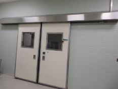 Clean Seal Automatic Opening Double Slide doors; Lot (Qty 3) (2) 92"w x 99" h. Controlled