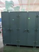 Strong Hold Cabinet & Contents; Lot (Qty 2) Stronghold cabinets with assorted gear reducers, vacuum