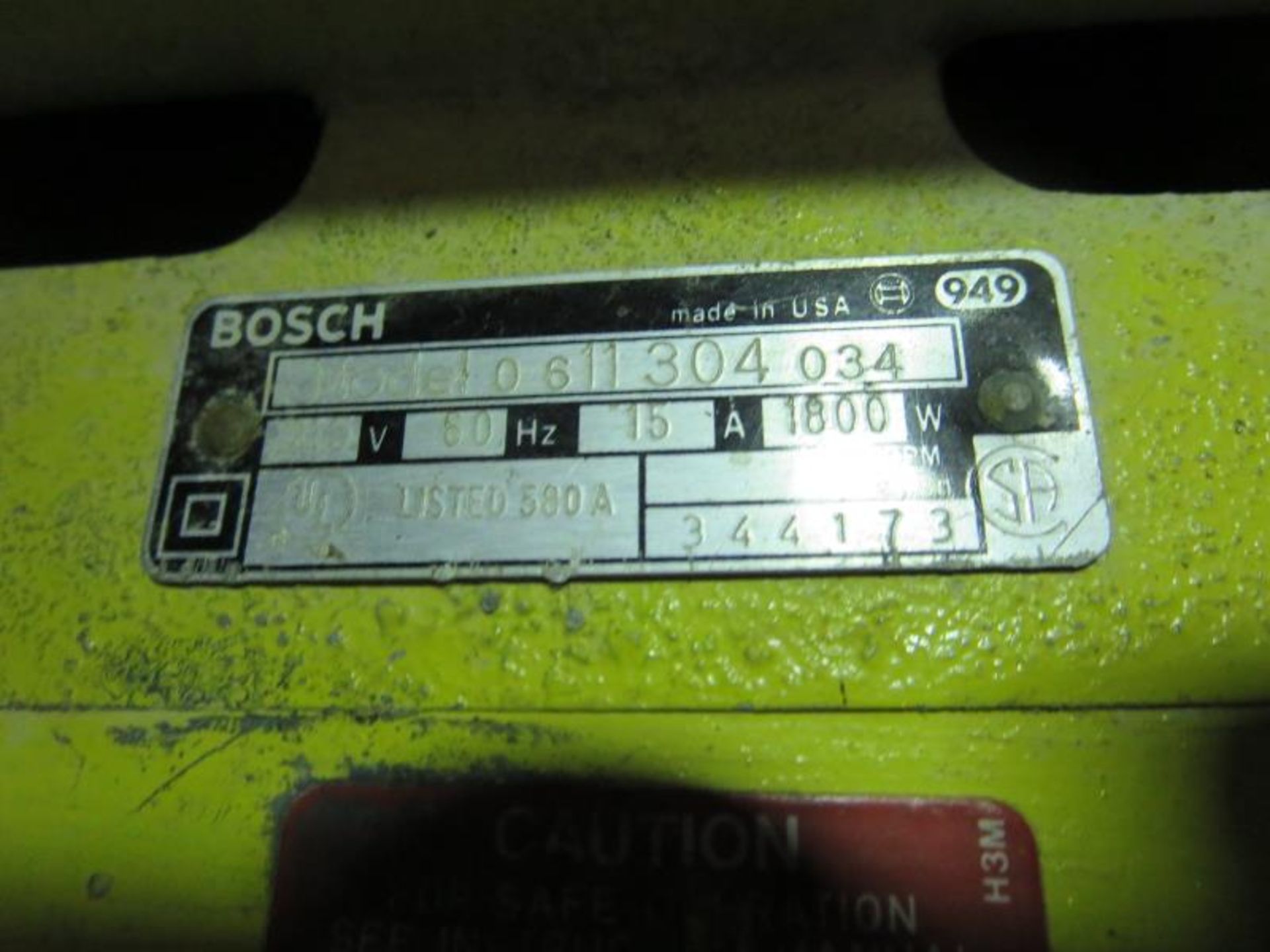 Bosch 611304034 Electric Jack Hammer; 120v. 1800w, SN# 344173. HIT# 2123607. Loc: 1101-1 Mezz - Image 2 of 2
