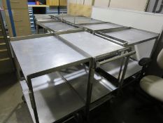 Stainless Steel Carts; Lot (Qty 11) Stainless Steel Carts. HIT# 2123664. Loc: 1013. Asset Located