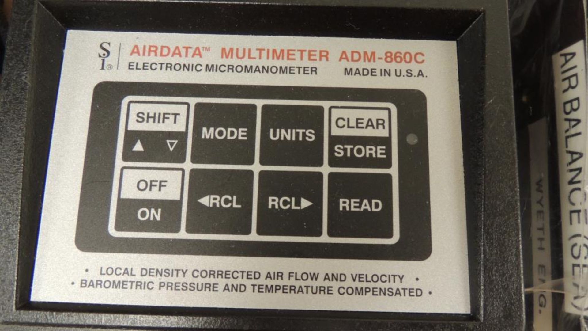 Shortridge ADM-8690C Meter; Lot: (3) electronic micrometer, airdata multimeter. HIT# 2226555. Loc: - Image 3 of 6