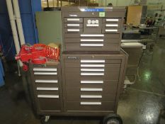 Kennedy Tool Box with Contents; 10 drawer top box, 8 drawer bottom box & 5 drawer side box on