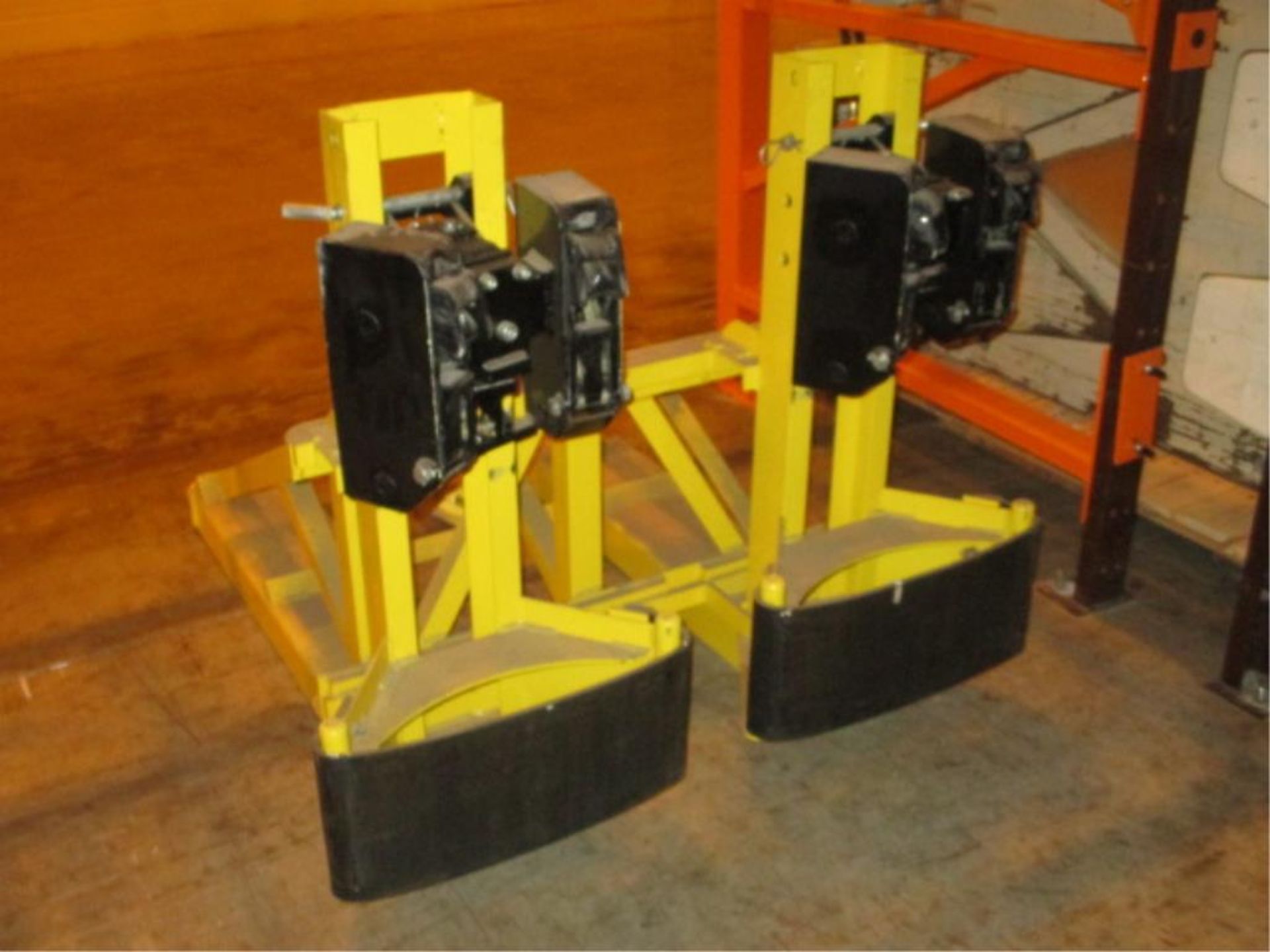 Easy Lift Equipment EG4DCM2-F Drum Grabber; Heavy Duty Duel-Drum Grabber Forklift Attachment,