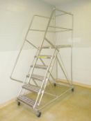 Ballymore Platform Ladder; 6-Step Aluminum Platform Ladder Approx. 60"H x 72"L x 32"W (99"H