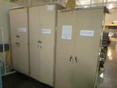 Cabinets & Contents; Lot (Qty 4) Cabinets with assorted Electrical parts, control Module, Solo