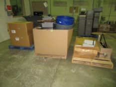 Trash Bins; Lot: (Contents of 3 Pallets) Consisting of: Assorted Trash Bins, Plastic Lids &