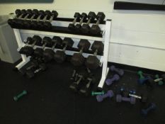 Dumbbell Rack; Horizontal Dumbbell Rack, 5-50lbs. HIT# 2223076. Loc: 1301-1 Asset Located at 64