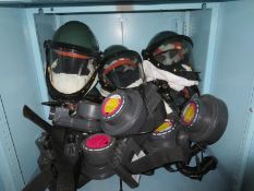 PAPR Equipment & Vidmar Cabinets; Lot (Qty 2) Vidmar Cabinets, Helmets with face shields, Hoses &