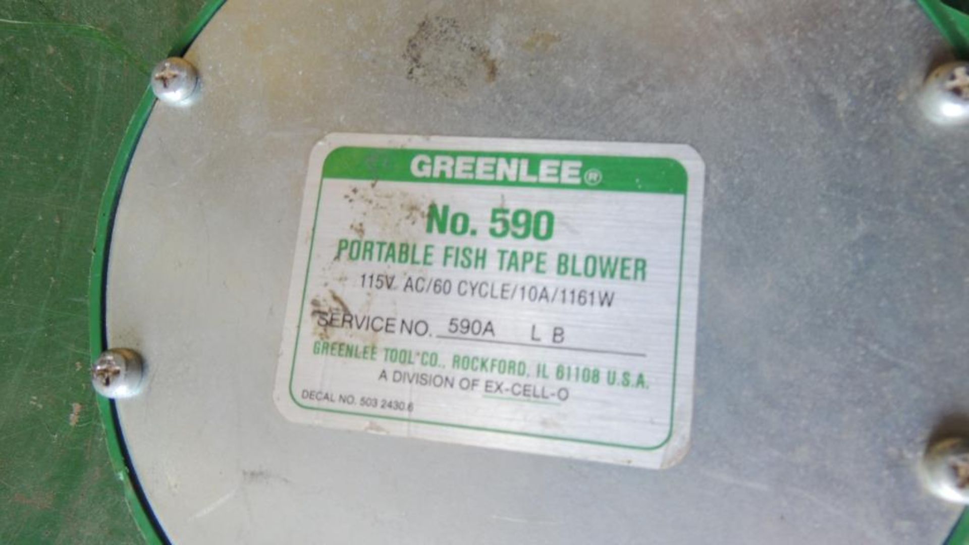 Greenlee 777 Bender; 1 1/2" to 4" also Greenlee No. 570 portable fish tape blower. HIT# 2226754. - Image 2 of 10