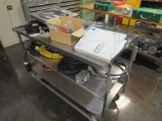Stainless Steel Carts & Work Bench; Lot (Qty 3) (3) Stainless Steel Carts & Contents box of