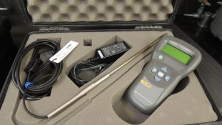 Fluke 1521 Thermometer; Lot: (1) fluke, (1) Hart, readout hand held one probe rechargeable