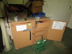 Knaak Industrial Job Cart; with plastic pipe fittings, Pipe squeezer's 2"-4" , Pipe Clamps, Contents