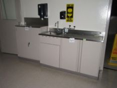 Cabinets & Sink; Lot: (1) Stainless Steel Wall Mounted Sink 60"L x 22"W x 36"H with 4" Back Splash,