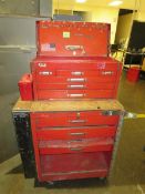 Tool Box; 6 Drawer Top box & 3 Drawer Rollaway bottom box. & side cabinet. no Contents. HIT#