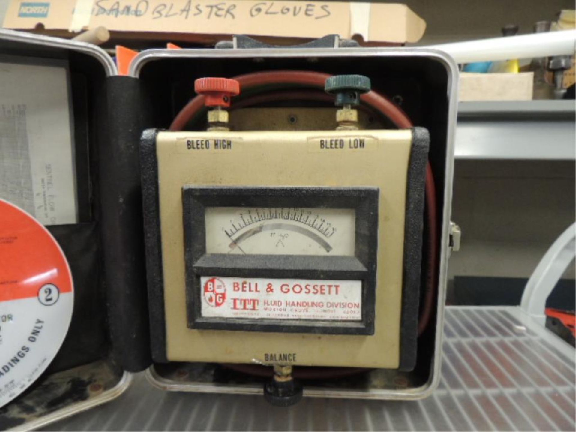 Bell & Gossett Tester; fluid handler gauge w/ circuit setter balance valve calculator chart. HIT# - Image 3 of 5