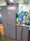 Cabinets & Contents Machinist Parts; Lot (Qty 2) Cabinets with contents, Harding 5c collets, Vise,