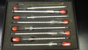 Specific Gravity Thermometer; eight thermometers. HIT# 2226608. Loc: 710. Asset Located at 64