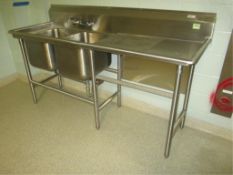 Advance Tabco Stainless Sink; 2-Compartment Stainless Steel Sink. Bowl Size: 16"x 20", Length: