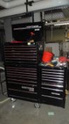 Craftsman Tool box; rolling, 23 drawer w/vise and contents Proto & Williams end wrenches, files,