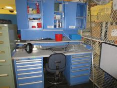 Lista Industrial Work Bench & Contents; 14 drawer with contents. HIT# 2123671. Loc: 1013. Asset