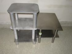 Stands; Lot: (5 Riser Stands) Consisting of: (3) Stainless Steel & (2) Aluminum Stands. HIT#