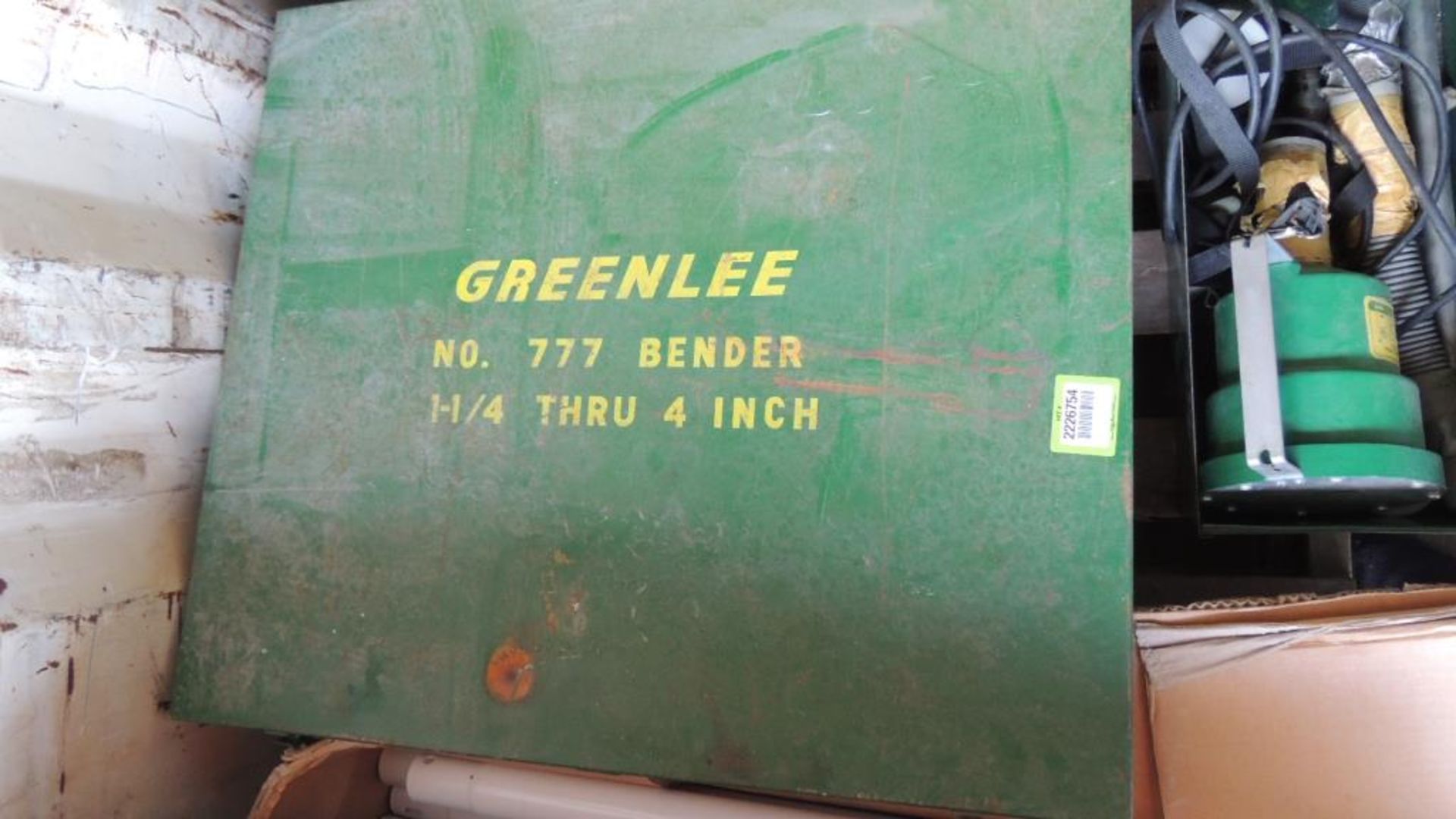 Greenlee 777 Bender; 1 1/2" to 4" also Greenlee No. 570 portable fish tape blower. HIT# 2226754. - Image 4 of 10