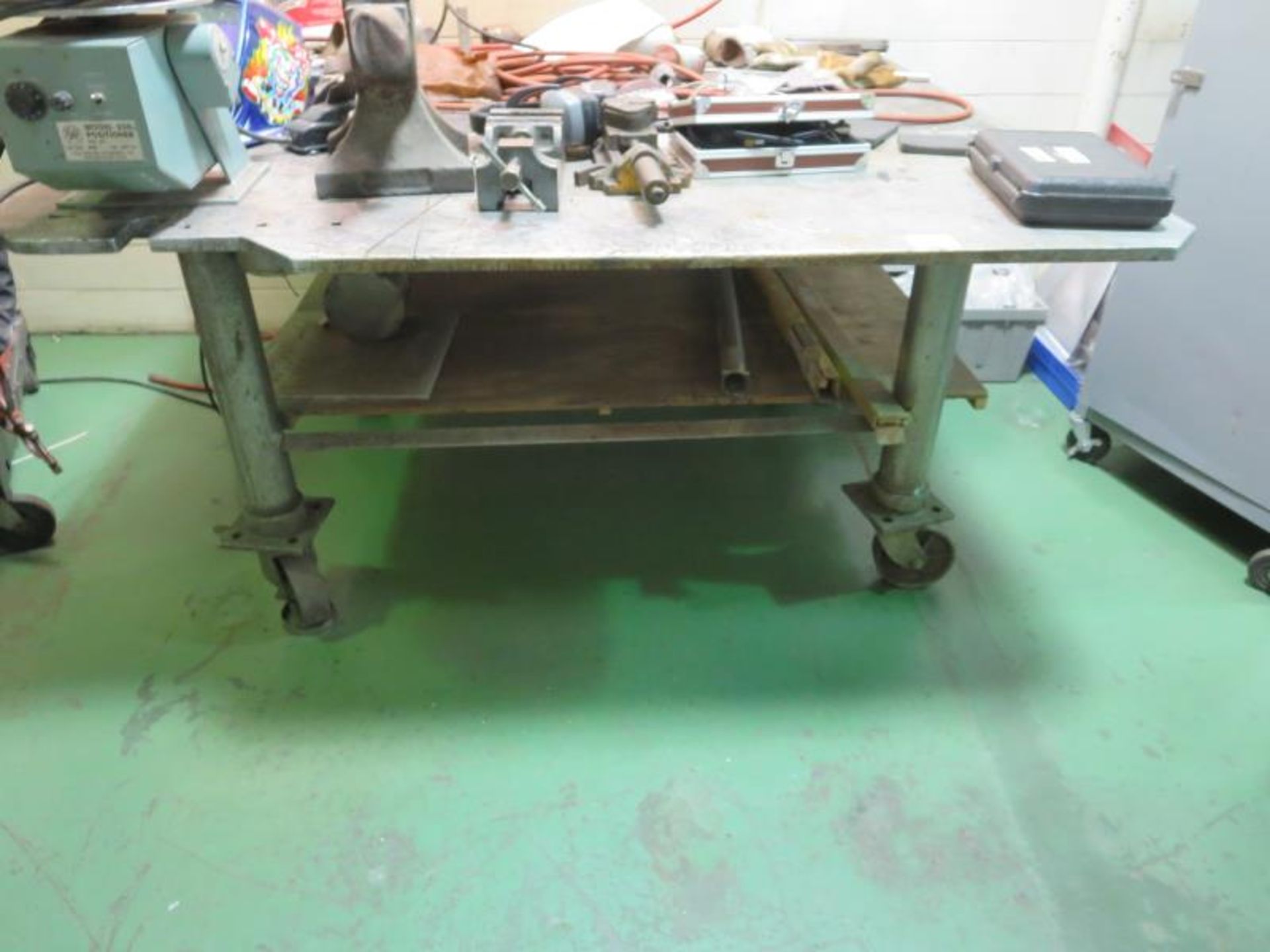 Welding Table; Approx: 60" x 60" x 32", 3/4" top plate, On Casters contents on table not included.