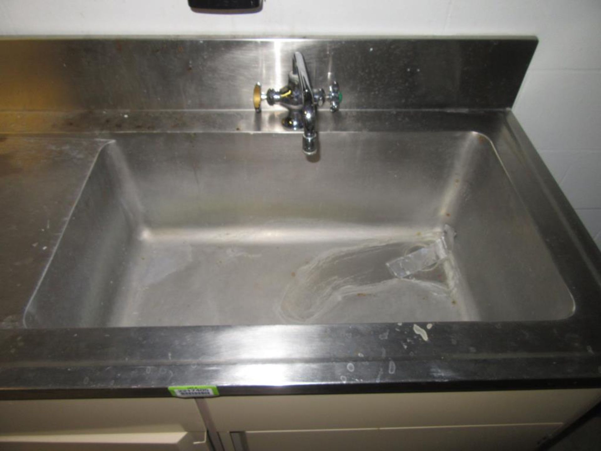 Sink; Stainless Steel Top Sink 48"L x 24"W x 36"H with 6" Back Splash, 2-Doors & Basin 30"L x 17"W - Image 2 of 2