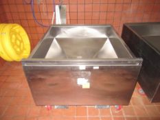 Transfer Bin; Stainless Steel Transfer Bin 53"L x 45"W x 33"H with Center Bottom Discharge on 4-