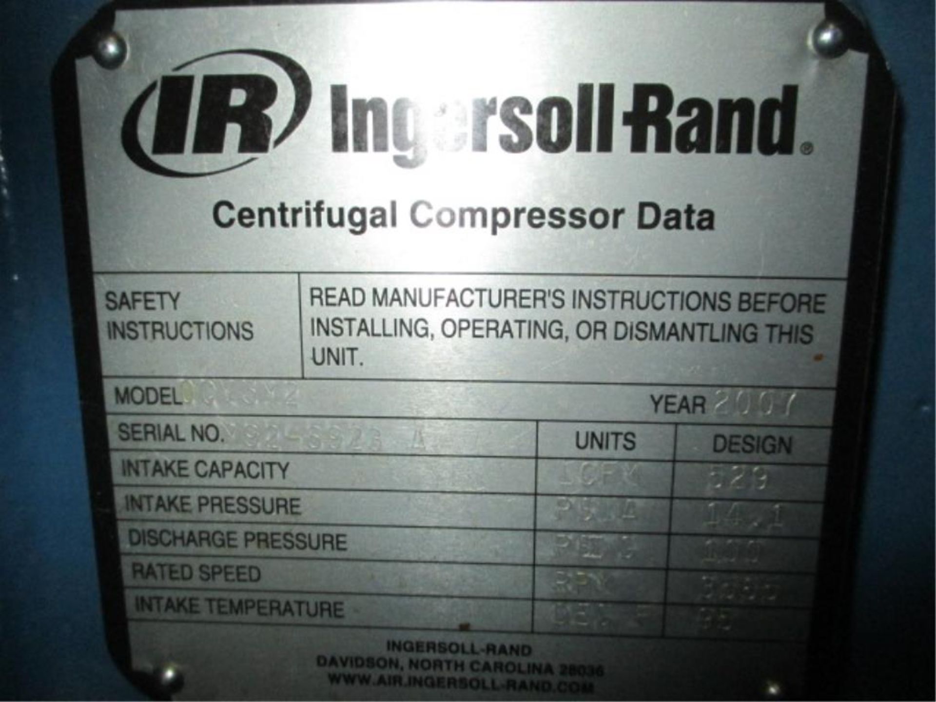 Ingersoll-Rand OCV5M2 Air Compressor; Centrifugal Air Compressor System with Enderson Sahara HC- - Image 7 of 7