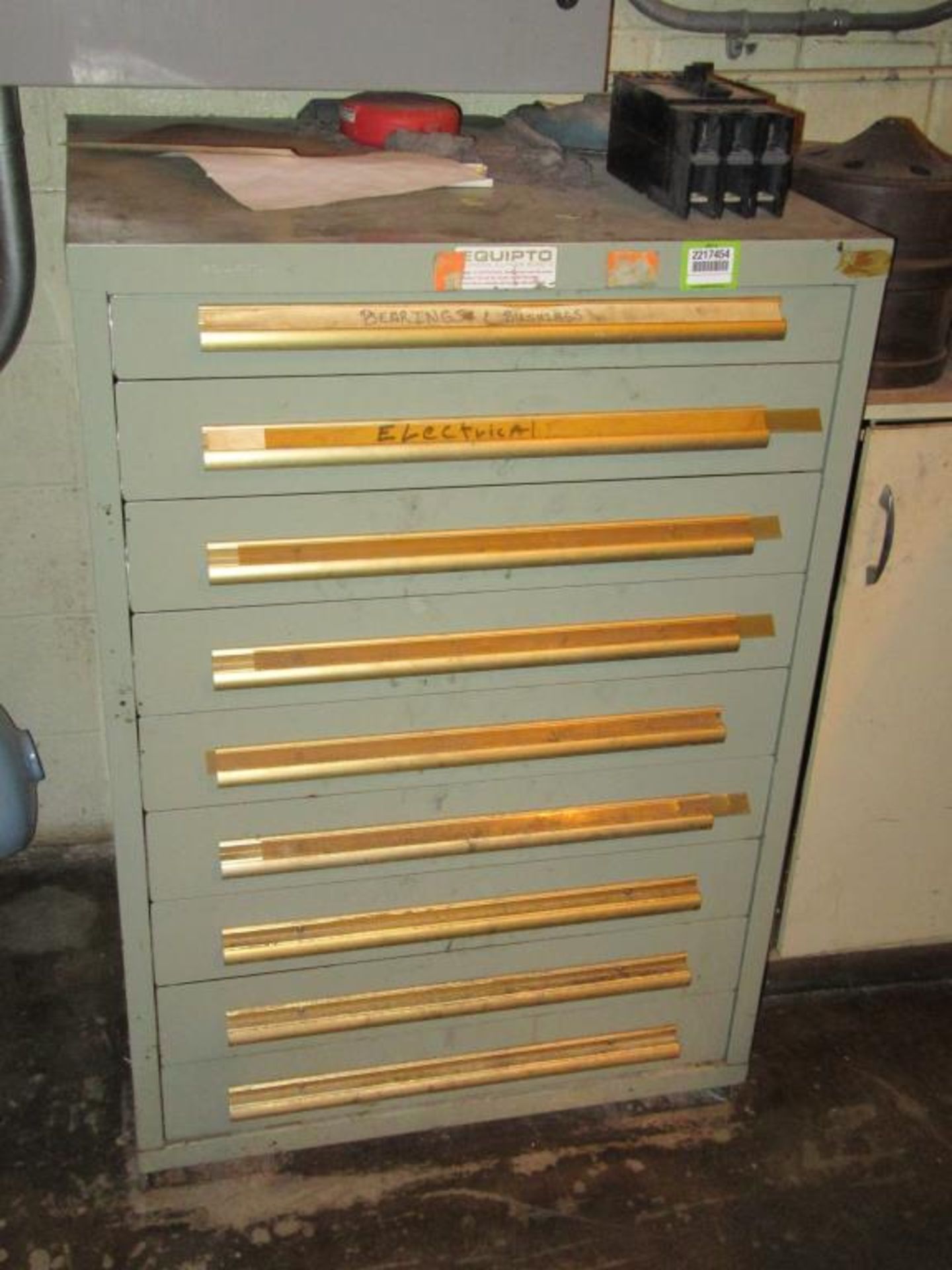 Parts Cabinet; Lot: (2 Items), Consisting of: (1) Equipto 9-Drawer Parts Cabinet 44"H x 30"L x 28"W - Image 2 of 8