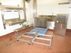 Cabinet & Sink; Lot: (6 Stainless Steel Items) Consisting of: (1) 2-Door Cabinet 49"L x 21"W x 24"