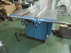 Rockwell/ Delta 34-350 12"-14" Tilting Arbor Table Saw; 3ph 480v. 38" x 48" table. SN# 1482993. HIT#