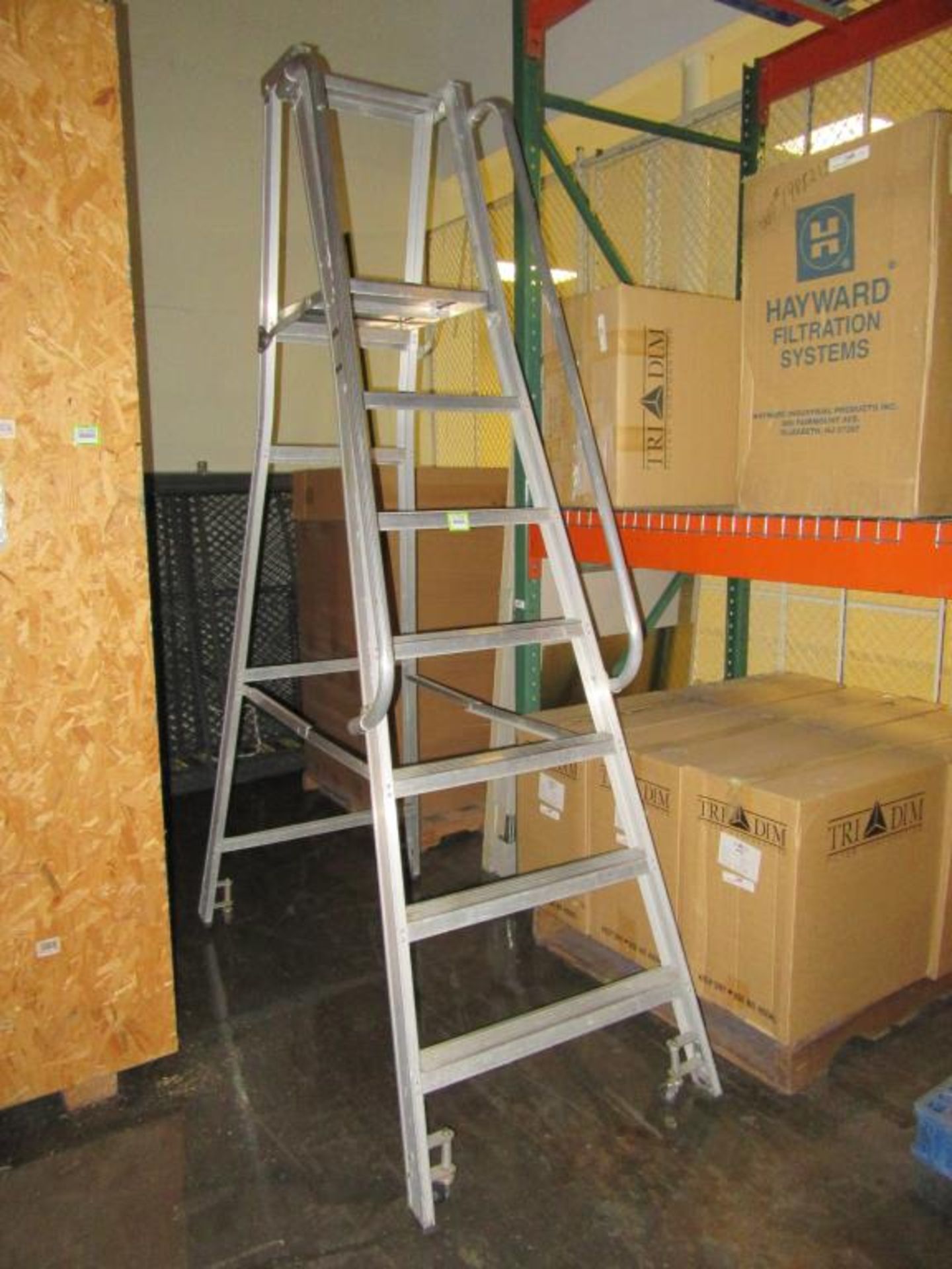 Alaco Platform Ladder; 7-Step Folding Aluminum Platform Ladder 79"H x 60"L x 28"W (102"H Including - Image 2 of 3