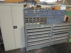 Industrial Cabinets & Contents; Lot (Qty 5) (2) 6 drawer cabinets, (1) 2 Door cabinet, & (2) 48