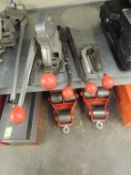 Signode Banding tools; Lot: AD 502-4 tightener cutter tool, one tightener one crimper. HIT# 2192508.
